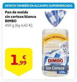 Alcampo BIMBO Pan de molde sin corteza blanco oferta