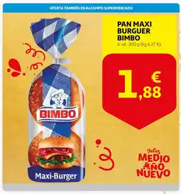 Alcampo BIMBO Pan maxi buirguer oferta