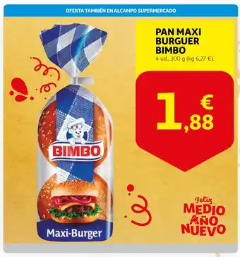 Alcampo BIMBO Pan maxi buirguer oferta
