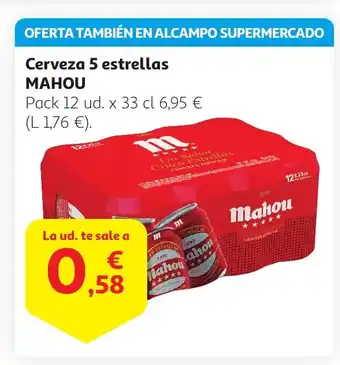 Alcampo MAHOU Cerveza 5 estrellas oferta