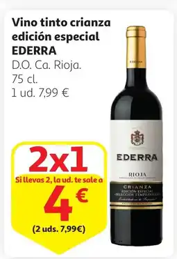 Alcampo EDERRA Vino tinto crianza edición especial oferta