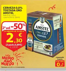 Alcampo AMSTEL Cerveza 0,0% tostada oro oferta