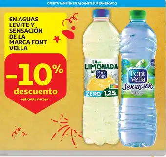 Alcampo FONT VELLA En aguas levite y sensación de la marca oferta