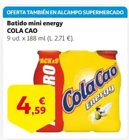 Alcampo COLA CAO Batido mini energy oferta