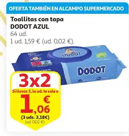 Alcampo DODOT AZUL Toallitas con tapa oferta