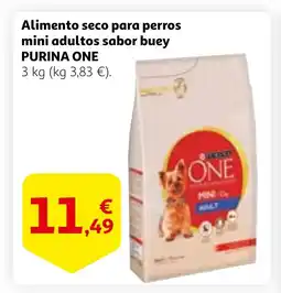 Alcampo PURINA ONE Alimento seco para perros mini adultos sabor buey oferta