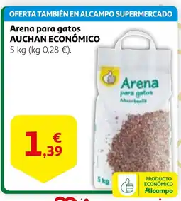 Alcampo AUCHAN ECONÓMICO Arena para gatos oferta