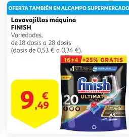Alcampo FINISH Lavavajillas máquina oferta
