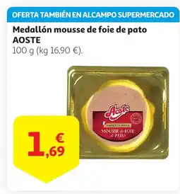 Alcampo AOSTE Medallón mousse de foie de pato oferta