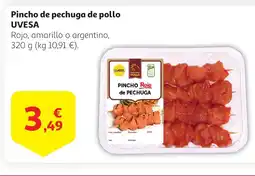 Alcampo UVESA Pincho de pechuga de pollo oferta