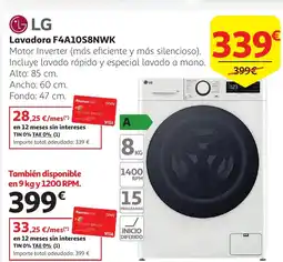 Alcampo LG Lavadora F4A10S8NWK oferta