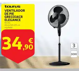 Alcampo TAURUS Ventilador de pie greco16cr elegance oferta