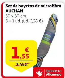 Alcampo AUCHAN Set de bayetas de microfibra oferta