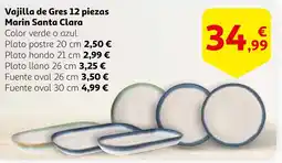 Alcampo Vajilla de Gres 12 piezas Marin Santa Clara oferta
