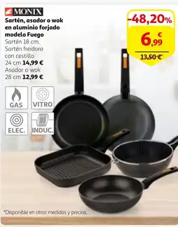 Alcampo MONIX Sartén, asador o wok en aluminio forjado modelo Fuego oferta