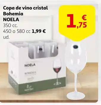 Alcampo NOELA Copa de vino cristal Bohemia oferta