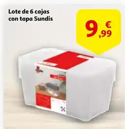 Alcampo Lote de 6 cajas con tapa Sundis oferta