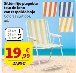 Alcampo Sillón fijo plegable tela de lona con respaldo bajo oferta