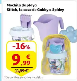 Alcampo Mochila de playa Stitch, la casa de Gabby o Spidey oferta
