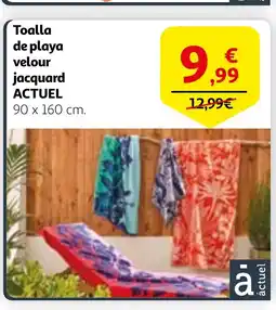 Alcampo ACTUEL Toalla de playa velour jacquard oferta