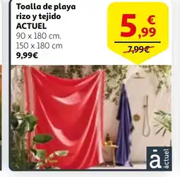 Alcampo ACTUEL Toalla de playa rizo y tejido oferta
