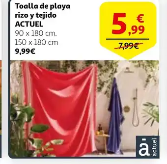 Alcampo ACTUEL Toalla de playa rizo y tejido oferta
