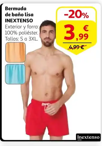 Alcampo INEXTENSO Bermuda de baño lisa oferta