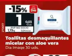 Maxi Dia Toallitas desmaquillantes micelar con aloe vera oferta