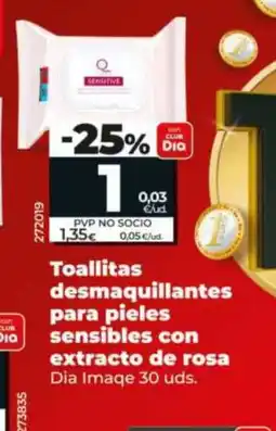 Maxi Dia Toallitas desmaquillantes para pieles sensibles con extracto de rosa oferta