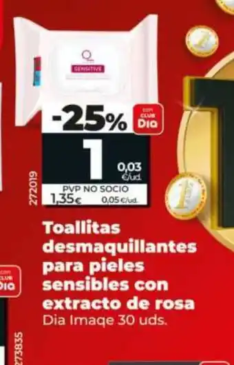 Maxi Dia Toallitas desmaquillantes para pieles sensibles con extracto de rosa oferta