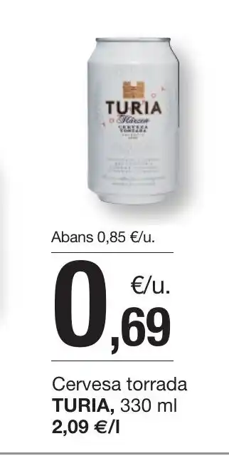 BonpreuEsclat TURIA Cervesa torrada oferta