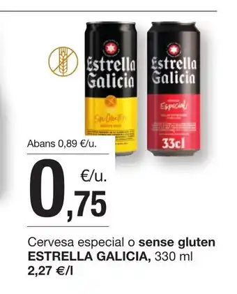 BonpreuEsclat ESTRELLA GALICIA Cervesa especial o sense gluten oferta