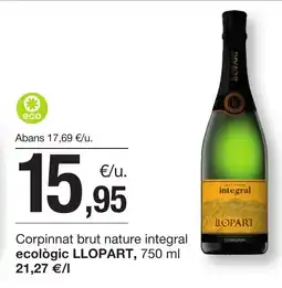 BonpreuEsclat LLOPART Corpinnat brut nature integral ecològic oferta