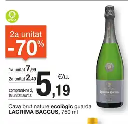 BonpreuEsclat LACRIMA BACCUS Cava brut nature ecològic guarda oferta