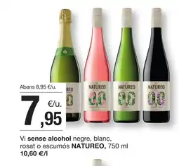 BonpreuEsclat NATUREO Vi sense alcohol negre blanc rosat o escumós oferta