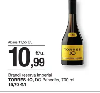 BonpreuEsclat TORRES 10 Brandi reserva imperial oferta