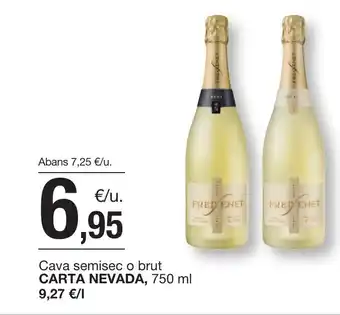 BonpreuEsclat CARTA NEVADA Cava semisec o brut oferta