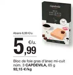 BonpreuEsclat CAPDEVILA Bloc de foie gras d'ànec mi-cuit núm oferta