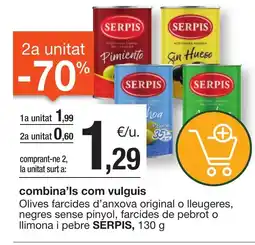 BonpreuEsclat SERPIS Olives farcides d'anxova original o lleugeres oferta
