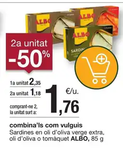 BonpreuEsclat ALBO Sardines en oli d'oliva verge extra, oli d'oliva o tomàquet oferta