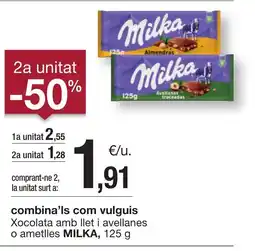 BonpreuEsclat MILKA Xocolata amb llet i avellanes o ametlles oferta
