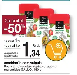BonpreuEsclat GALLO Pasta amb vegetals espirals, llaços o margarides oferta