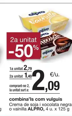 BonpreuEsclat ALPRO Crema de soja i xocolata negra o vainilla oferta