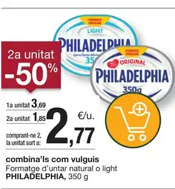 BonpreuEsclat PHILADELPHIA Formatge d'untar natural o light oferta