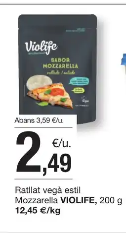 BonpreuEsclat VIOLIFE Ratllat vegà estil Mozzarella oferta