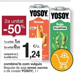 BonpreuEsclat YOSOY Beguda de soja sense sucres o de civada oferta