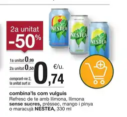 BonpreuEsclat NESTEA Refresc de te amb llimona, llimona sense sucres, préssec, mango i pinya o maracujá oferta