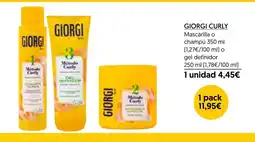 Hiper Usera GIORGI CURLY Mascarilla o champú oferta