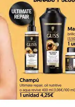 Hiper Usera Champú Ultimate repair, oil nutritive oferta