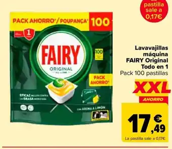 Carrefour FAIRY Lavavajillas máquina Original Todo en 1 oferta